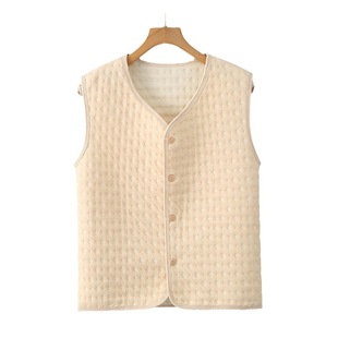 Autumn and Winter homewear long sleeve cold-proof warm shawl for middle-aged and elderly cervical spine waistcoat sleeping confinement shoulder pad vest thickened