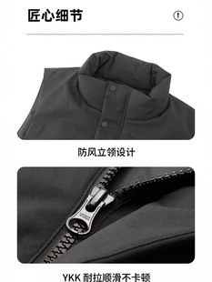Men's Collar Down Vest Casual Loose fleece-lined Thickened Warm Ware Vest Printable LOGO Work Clothes