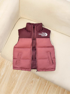 2025 children's new down cotton-padded jacket vest for boys and girls stand collar middle and large children's stitching children's clothing winter waistcoat fashion outerwear