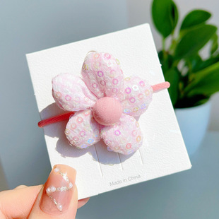 Korean-style Large-size Cotton-filled Three-dimensional Flower Hair Rope Fabric Fresh Girl Hair Ring Small Intestine Ring Hair Rubber Tendon