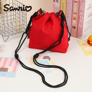 Sanrio Genuine Authorized Kulomi Kitty Doll Bag Series Crossbody Bag Bucket Bag KT Cat Bag Red