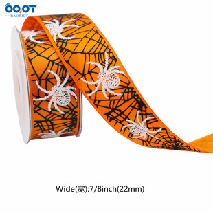 Halloween Ribbon DIY Halloween Holiday Decoration Pumpkin Ghost Skull Frame Black Cat Trick or Treat Ribbon