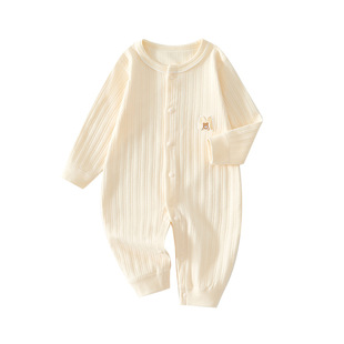 Baby Clothes Spring and Autumn Thin Pure Cotton Newborn Jumpsuit Baby's Haggown Climbing Clothes Autumn and Winter Base Underwear Pajamas