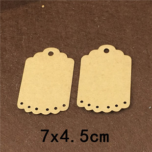 Amazon wave head tag Kraft paper card label message baking gift packaging clothing tag in stock