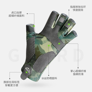 New Fishing Gloves Men's Outdoor Ice Silk Gloves Sunscreen Lotion Finger High Elastic Non-slip Riding Half Finger Gloves XG55
