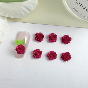 New Luminous Rose Red Simulation Dry Rose Nail Jewelry Advanced Texture Soft Flower Nail Accessories DIY
