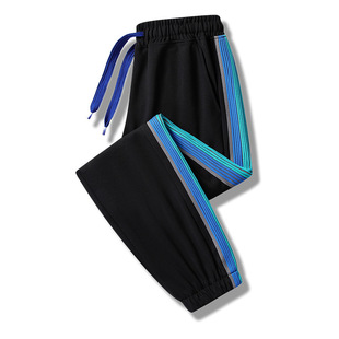 Sports Pants Men's Pants 2023 Autumn Sweatpants Men's Loose Knitted Straight Foot Fleece-lined Casual Running Pants