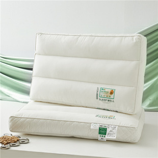[Cotton large three-dimensional soybean fiber pillow] pure cotton soybean pillow adult partition neck pillow cervical pillow