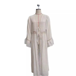 Factory new European and American long circle lace cardigan sunscreen bikini outside the beach blouse wholesale