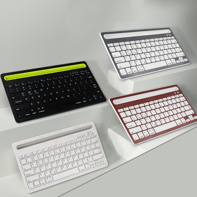New Long Card Slot Keyboard Bluetooth Dual Channel Scissor Foot Charging Wireless Mute Keyboard for Mobile Phone Tablet Office