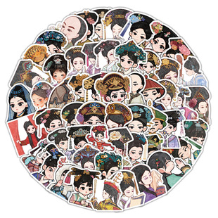 60 Q Edition Zhen Huan Chuan Characters Cute Ancient Decorative Stickers Notebook ipai Hand Account diy Decorative Stickers