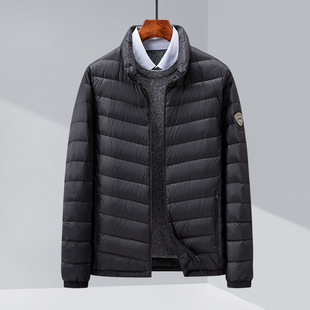 Men's Lightweight Down Jacket Autumn and Winter New Short Collar Jacket Trendy Brand Casual Fashion Men's Top Dad's Clothes