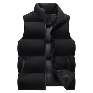 2022 New Vest Fashion Casual Stand Collar Warm Zipper Windproof Trendy Korean Style Large Size Men's Clothing Autumn and Winter Youth