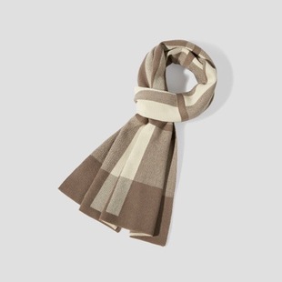 Men's scarf autumn and winter new fashion brand thickened warm cold-proof casual all-match scarf for boyfriend birthday gift