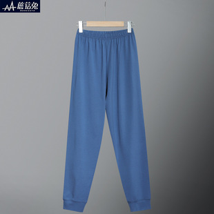 Chubby Boys Autumn Pants Single Thin 2024 New Ice Porcelain Cotton Teenager Boys Inner Wear Pants Plus Large Size