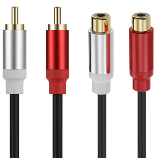 Gold-plated metal shell copper core 2RCA lotus male and female audio audio cable power amplifier TV extension cable