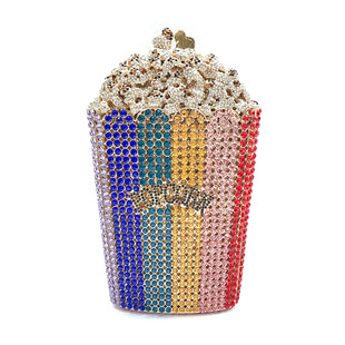 Popcorn crystal clutch трансграничный попкорн с бриллиантами, вечерняя банкетная сумка, европейская и американская банкетная сумка, полная бриллиантового клатча