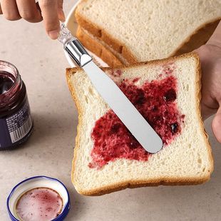Stainless steel crystal handle spatula three-piece plastic handle cream cake demoulding scraper baking tool curved kiss knife