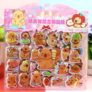 Children's Cartoon Stickers Strawberry Bear Kuromi melody Frozen Princess Dinosaur Bubble Stickers Ultraman