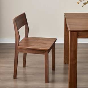 Solid Wood Dining Table Chair Black Walnut Home Light Luxury Backrest Chair Small Apartment Silent Cherry Wood Dining Chair