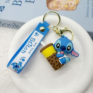 Halloween cartoon stillson creative keychain couple schoolbag pendant car key chain gift single decoration