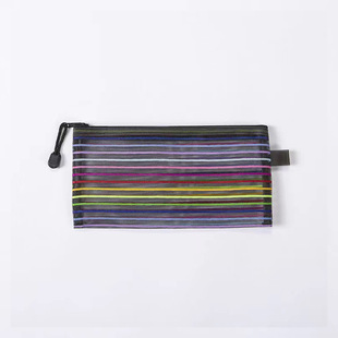 Colorful Transparent Hollow Colorful Mesh Mesh Bag Bill Bag Zipper Document Bag Stationery Transparent Storage Bag