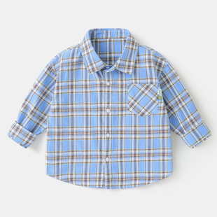 Boys' Long-Sleeved Plaid Shirt Spring Clothing Spring & Fall New Kidsren's Clothing Kidsren's Baby Shirt Jacket Tops Kidsren's Spring