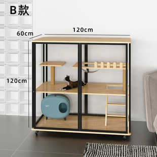 Glass cat cage Villa display cabinet luxury double layer cat house pet cage transparent glass cat house cat house cage