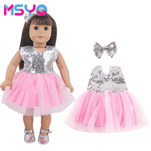 Amazon AliExpress Doll Clothes 18 Inch American Girl Skirt Hair Accessories suit Dress Doll Accessories