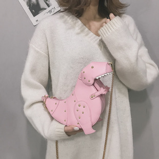 European and American Fashion Creative Funny Three-Dimensional Dinosaur Crossbody Bag Personalized Rivet Cute Cartoon Animal Small Bag Women's Bag