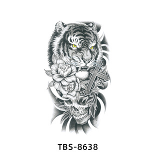 New Wholesale small flower arm waterproof tattoo stickers half arm back color animal skull European and American tattoo stickers