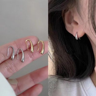 Cross-border New Arrival Earrings Women's Korean Style Fresh Sweet Glow Water Drop Ear Hook Mori Style Simple Fashion Design Ear Jewelry
