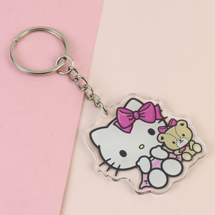 HelloKitty акриловый брелок в наличии оптом KT кошка аниме периферийная Студенческая школьная сумка маленький Подарочный кулон
