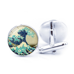 Van Gogh Starry Moon night cufflinks Time Gem French men's shirt silver cufflinks cross-border popular accessories wholesale