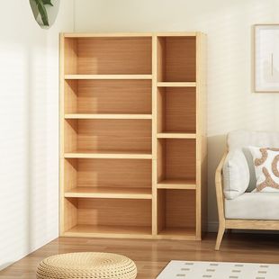 Bookshelf Bedroom Student Home Bookcase Simple Integrated Wall-to-Floor Storage Rack Cabinet Living Room Storage Cabinet