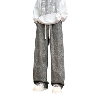 Tie-dyed Corduroy Pants Men's Spring and Autumn Straight Loose Wide-leg Pants American Style Casual Trendy Brand Couple's Dirty Pants