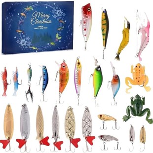 Cross-border New 24-piece Fishing Fake Bait suit Bait Blind Box Luya Bait Fishing New Year Christmas Gift Box