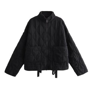 2023 autumn new women's clothing European and American air outlet bag decoration cotton jacket coat 4088 242 800