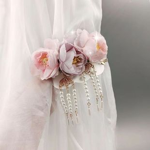 Ancient Style Han Dynasty Headdress, Super Fairy Silk Flower Hair Accessories, Simulated Camellia Hairpin, Tassel Flower, Fresh Pair of Accessories