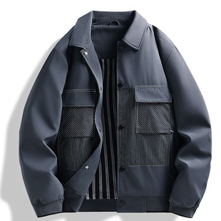 2025 Spring New Style Jacket Men's Fashion Trend Lapel Coat Trendy Brand All-match Single Jacket Jacket Cross-border Factory