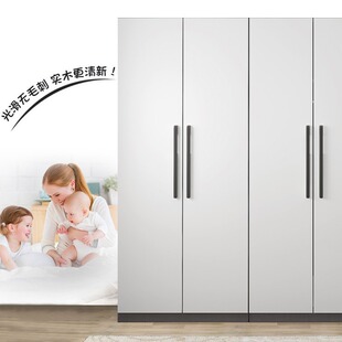 Wardrobe household bedroom solid wood three four-door wardrobe combination overall rental room simple cabinet storage wardrobe