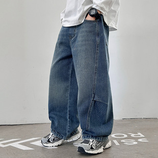 Boys' Letter Jeans 2025 Autumn New Korean Style Trendy Ankle Pants Children's Trousers 1622
