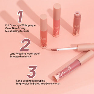 Hellokiss matte velvet lip glaze four-piece set Lip gloss set cross-border makeup new product