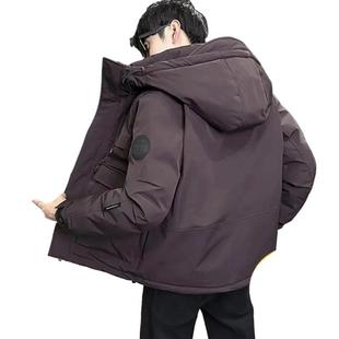 [GB 50 velvet] winter new down jacket men's Korean hooded tooling windproof warm coat winter men's