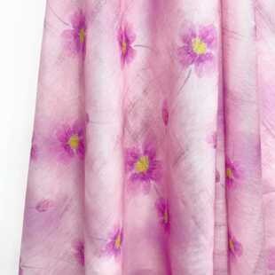 Dream Purple Flower in stock Tencel Print Soft Romantic Digital Print Fabric
