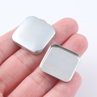 Square decorative buckle buckle button embryo cloth button embryo aluminum bottom cloth buckle blank garment accessories wholesale