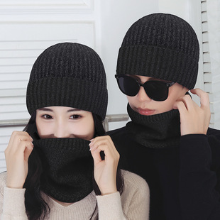 Winter Simple Solid Color fleece-lined Warm Wool Hat Fashion All-match Baotou Knitted Hat Riding Windproof Cold Ear Protection