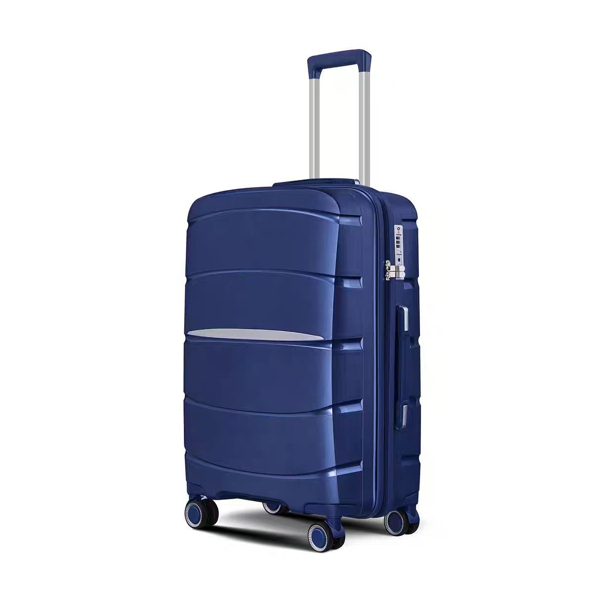 Customized Cross-Border Large-Capacity Trolley Case Pp Three-Piece Business Casual Suitcase Simple Universal Wheel Password Box
