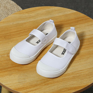 Children's White Shoes Girls Boys Canvas Shoes White Kindergarten Indoor Students Sneakers Performance Children's Shoes Autumn