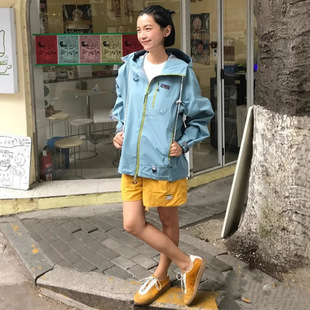 Pata Bata Outdoor Colorful Contrast Zipper Loose Charge Jacket Hooded Jacket Sports Casual Hiking